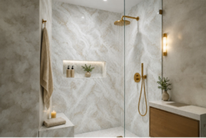 Luxury bathroom with vinyl polymer film i2M